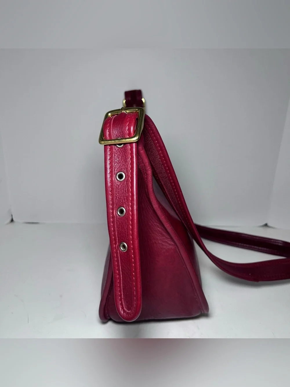 Red Leather Shoulder Bag Classic